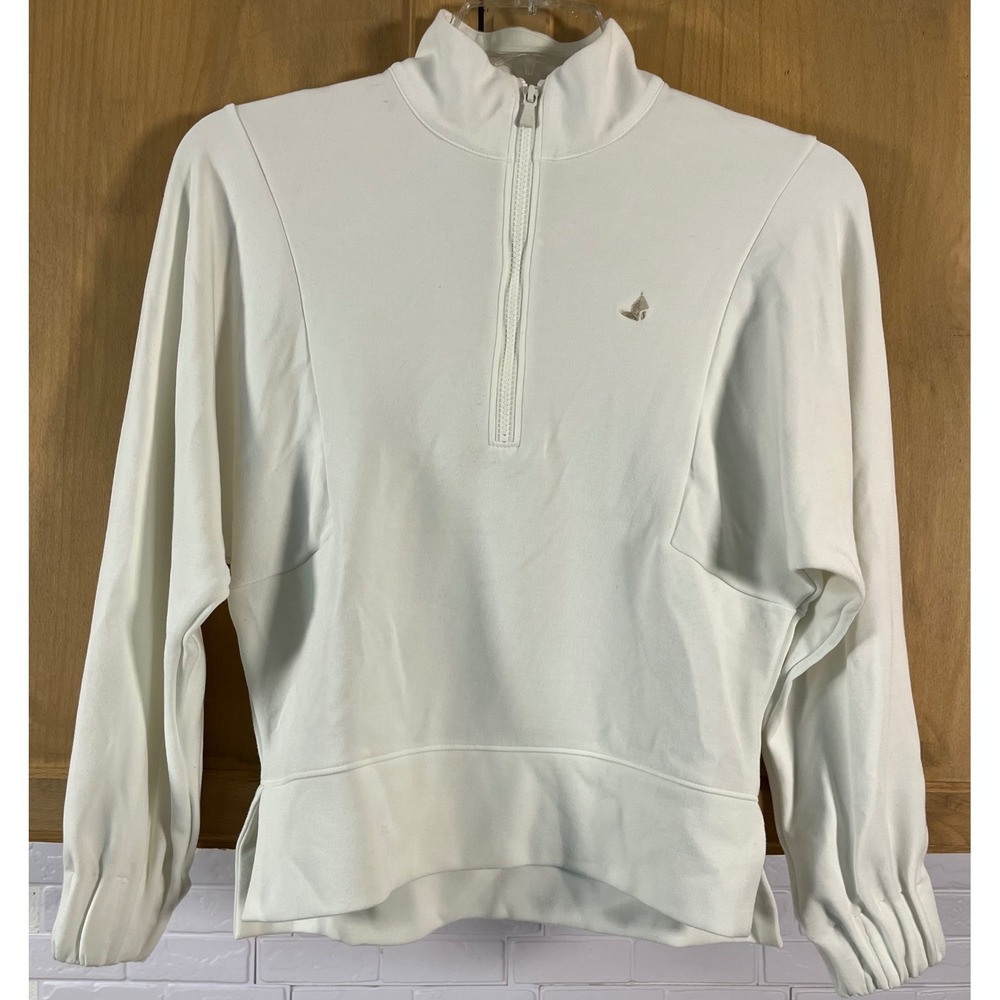 Peter Millar Quarter Zip Pullover Womens Size S White Modal Blend Long Sleeve